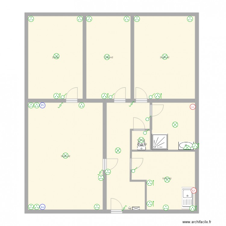 LOGEMENT TESSONIERE. Plan de 0 pièce et 0 m2