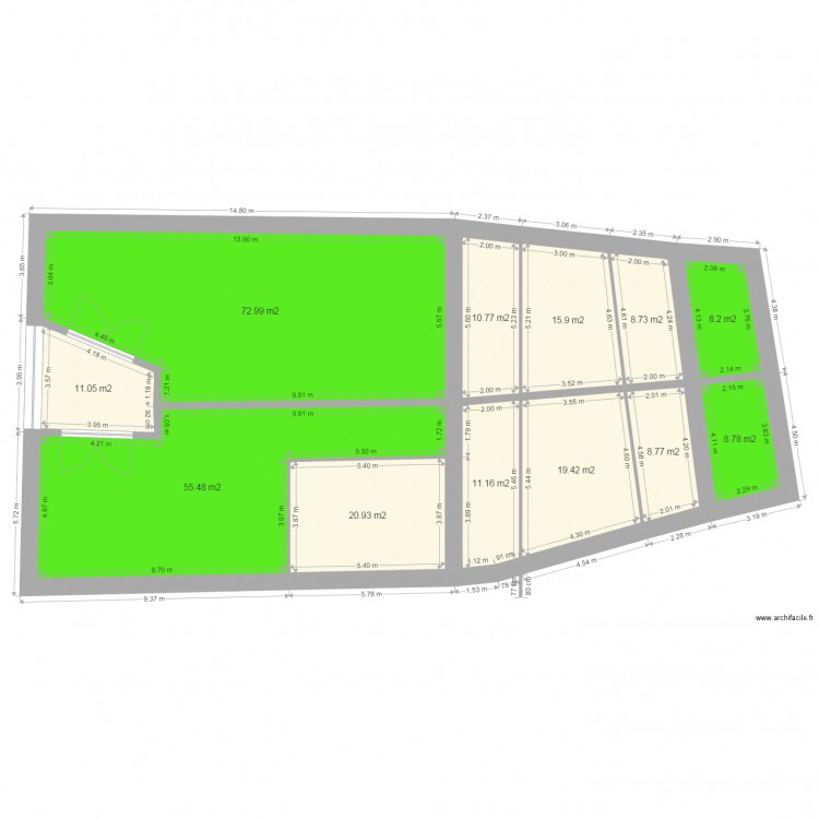 Division. Plan de 0 pièce et 0 m2