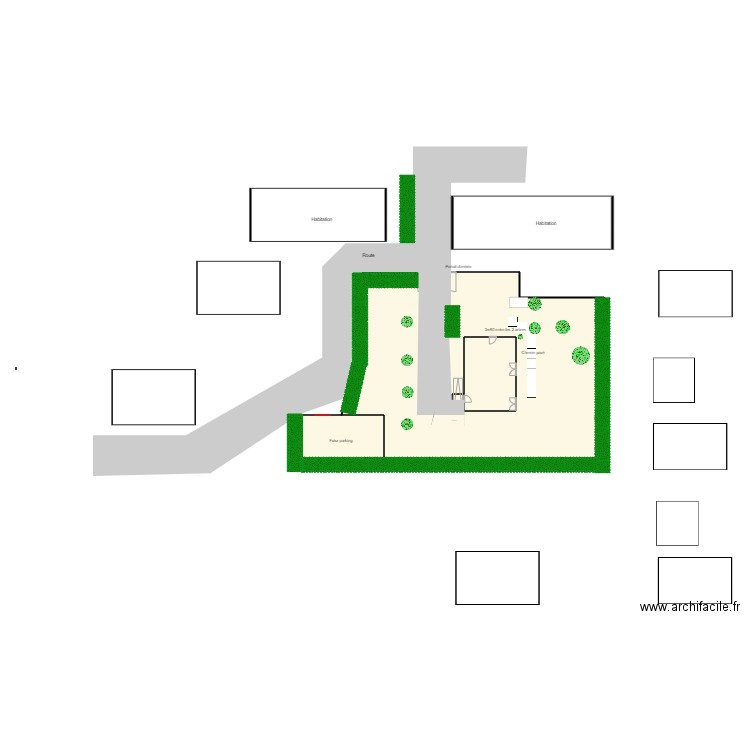 Maison extérieur. Plan de 4 pièces et 191 m2