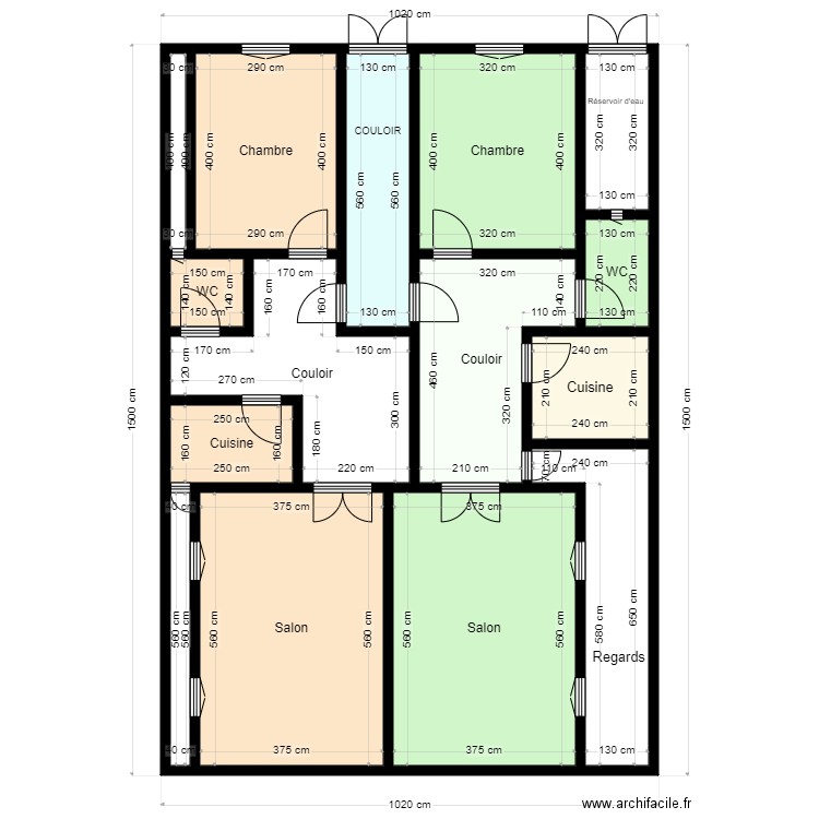 Plan10m20cmx15m Client 44314989. Plan de 15 pièces et 128 m2