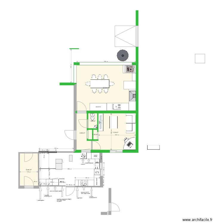 plan extension. Plan de 0 pièce et 0 m2