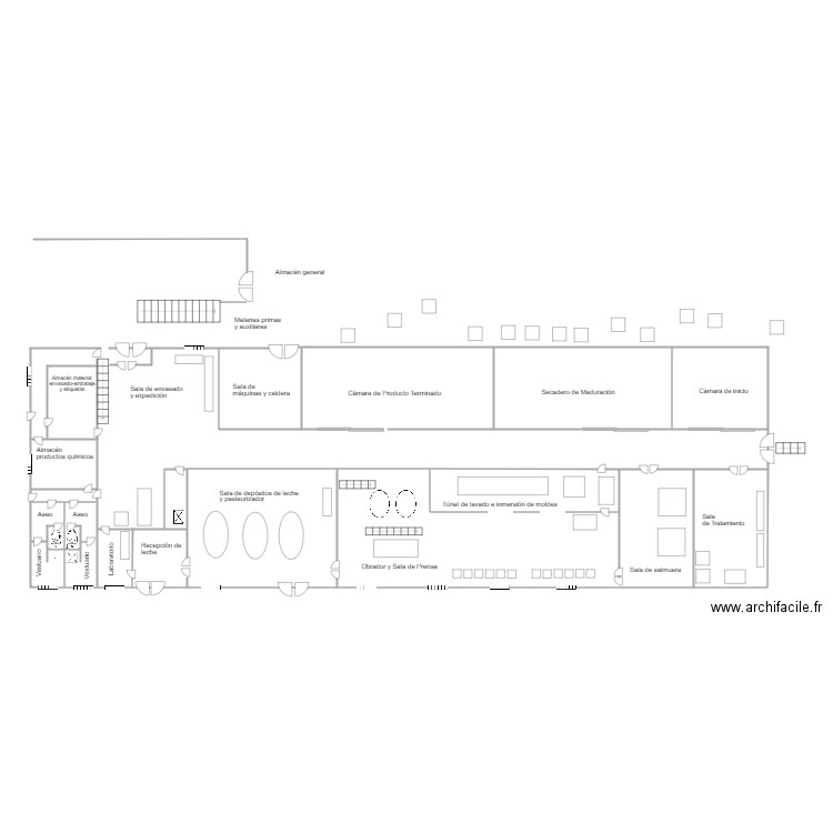 GANADERA. Plan de 2 pièces et 9 m2