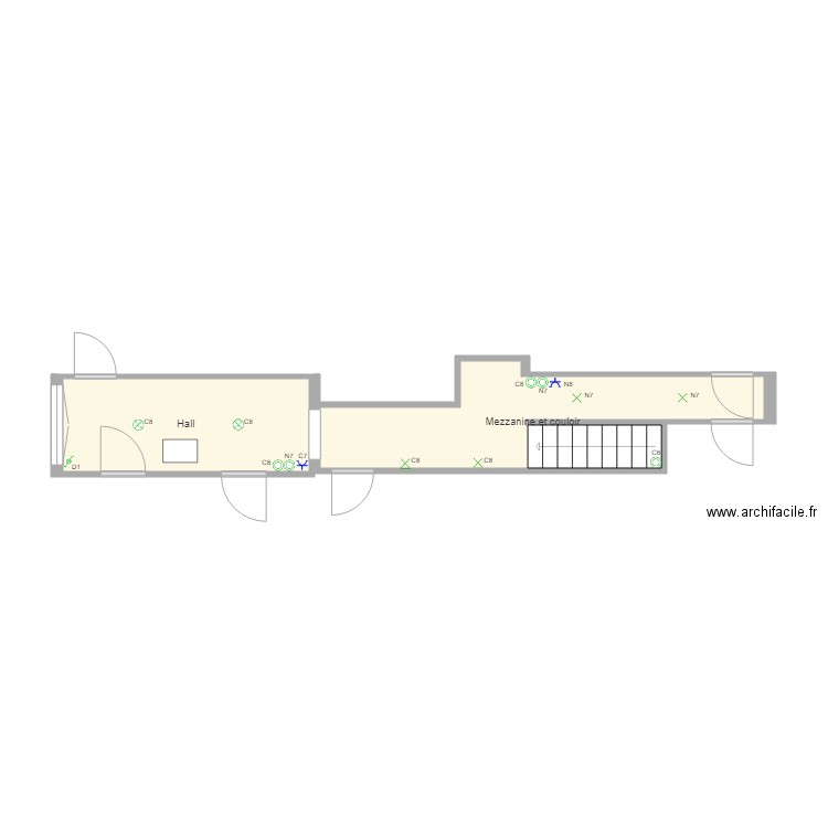 Hall mezzanine couloir électricité. Plan de 0 pièce et 0 m2