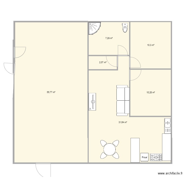 maison familiale avant travaux 4. Plan de 6 pièces et 117 m2