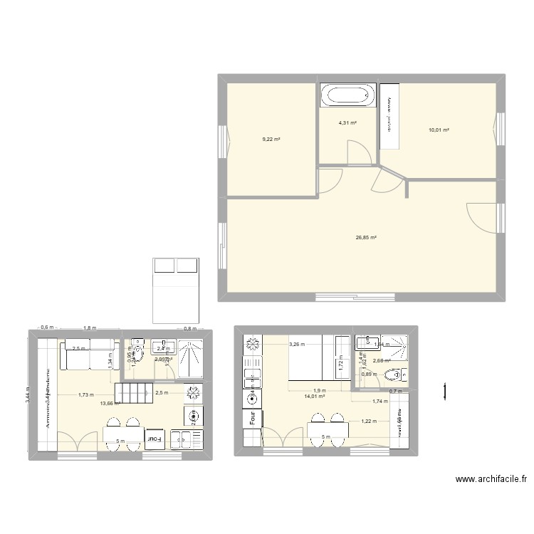 fuveau final. Plan de 8 pièces et 84 m2
