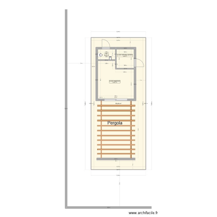 plan local technique définitif. Plan de 4 pièces et 98 m2