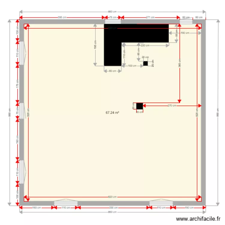1er &eacute;tage d&eacute;finitif. Plan de 