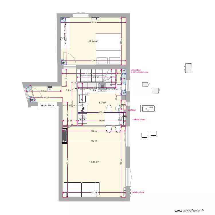 plan 1 3 eme etage cuisine ever derriere frigo L. Plan de 