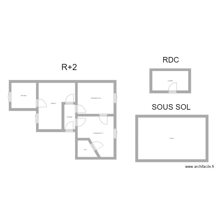 350601129. Plan de 8 pièces et 83 m2