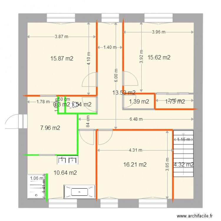 plan Cloisons R1. Plan de 0 pièce et 0 m2