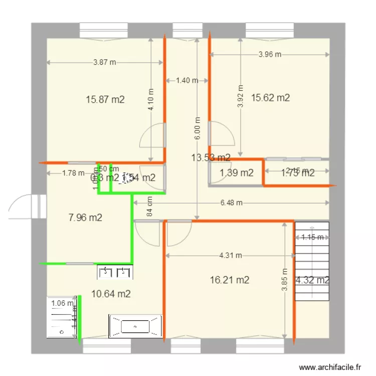 plan Cloisons R1. Plan de 