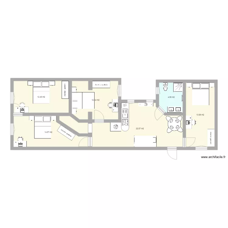 Appartement 4 chambre visite du 23 Mars AMENAGEMENT. Plan de 