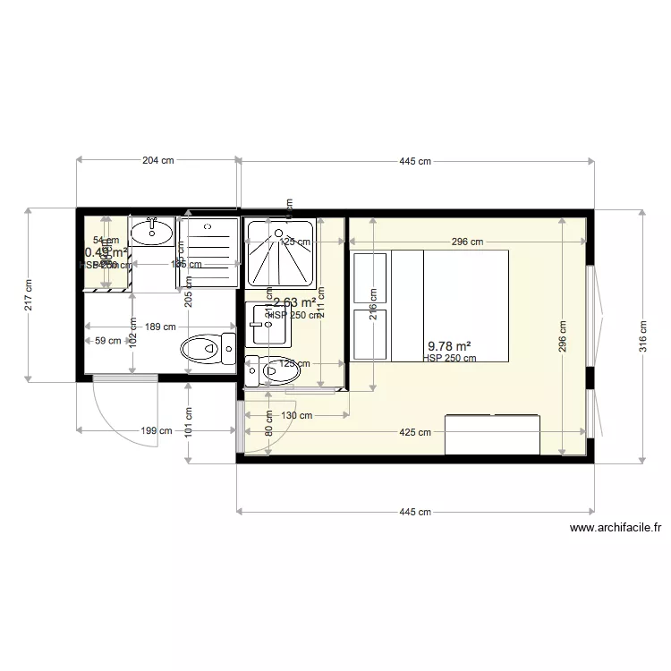 chambre airbnb. Plan de 