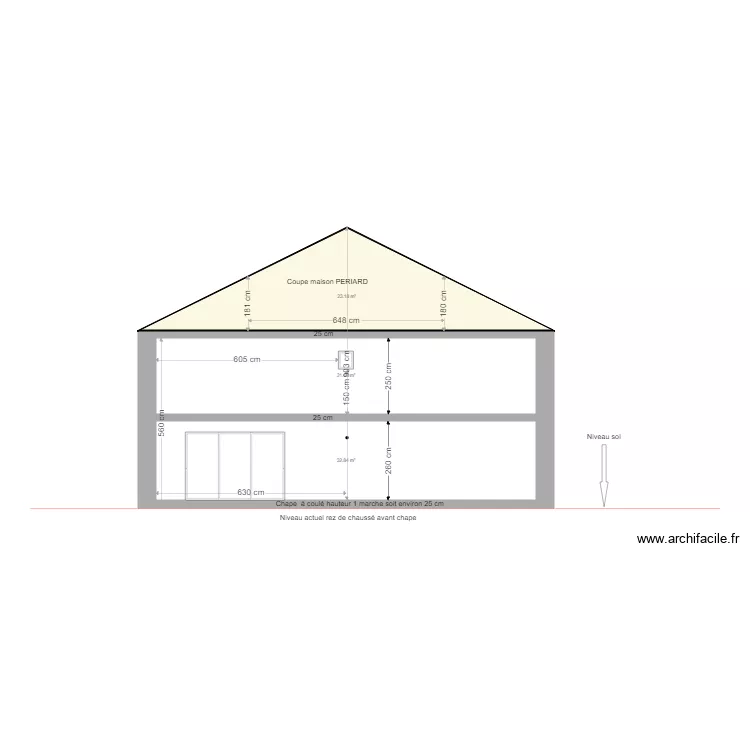 courcy facade. Plan de 
