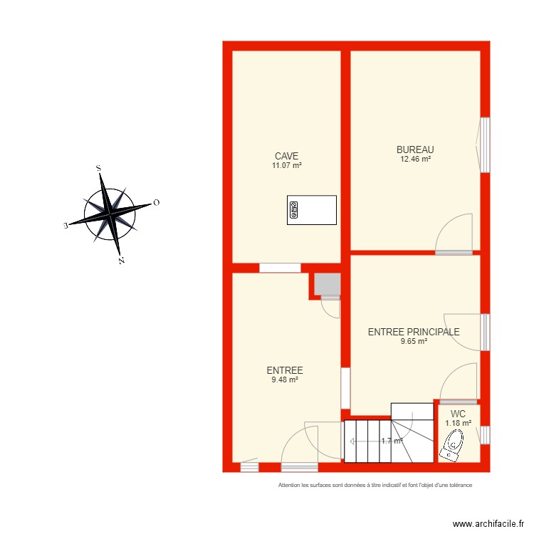 BI 3678 rdc côté. Plan de 0 pièce et 0 m2