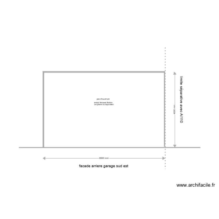 garage facade arriere. Plan de 