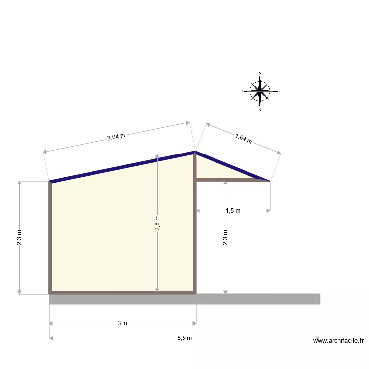DPMI 5 face sud. Plan de 