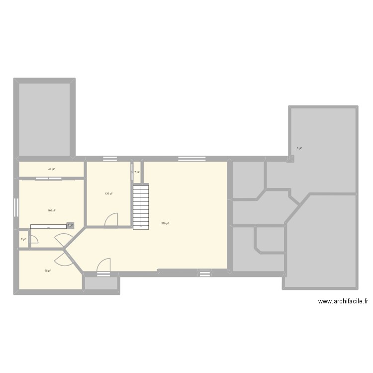 ORIGINAL Sous Sol. Plan de 20 pièces et 173 m2