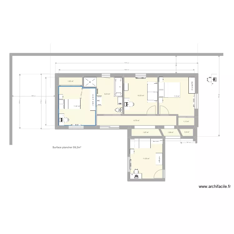 Projet toit plat sans casser les avancées et suite parentale. Plan de Projet toit plat sans casser les avancées et suite parentale. Plan de