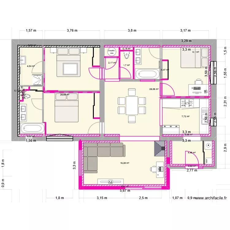 Projet Maison Caudéran. Plan de 18 Pièces et 93 m² Projet Maison Caudéran. Plan de 18 Pièces et 93 m²