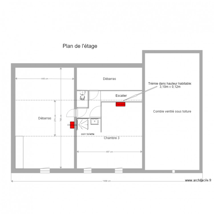 maison combles. Plan de 0 pièce et 0 m2