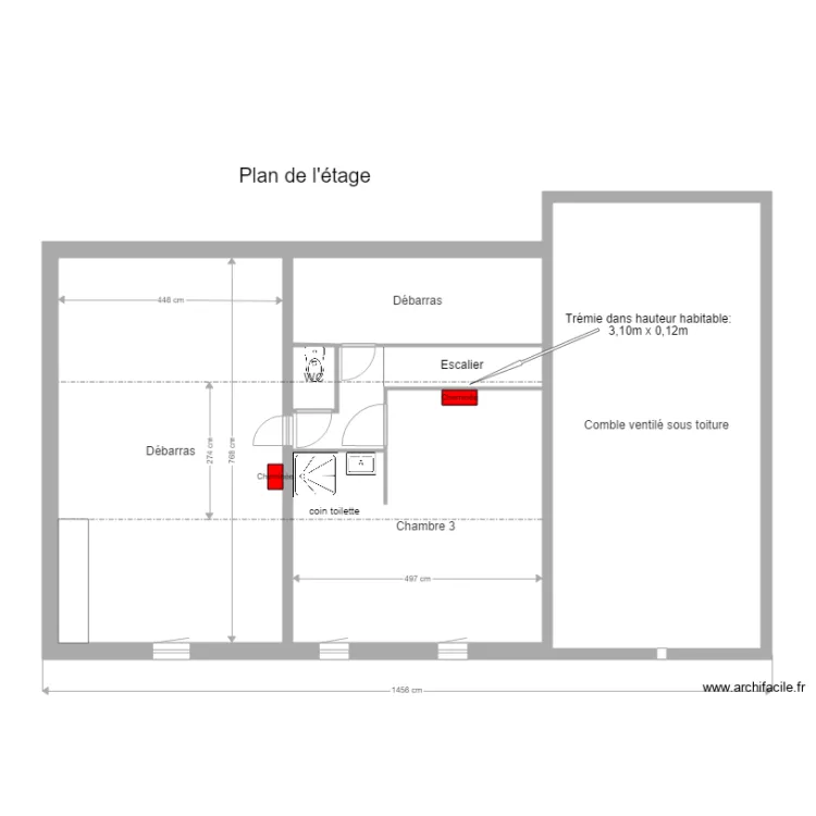 maison combles. Plan de 