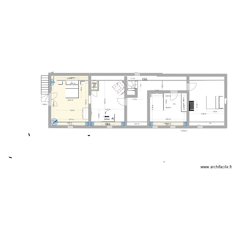 Étage vdh. Plan de 0 pièce et 0 m2