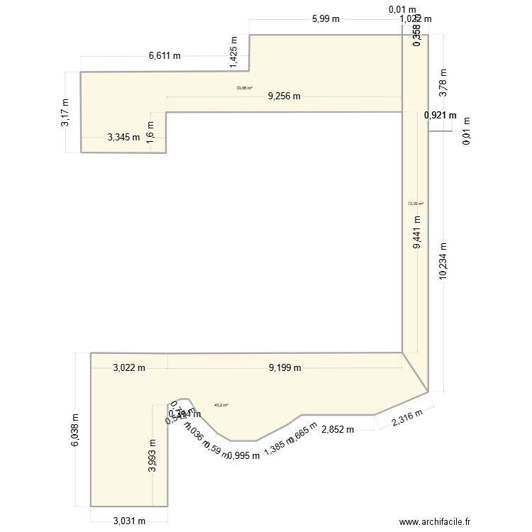 Garrigue Canohes. Plan de 3 pièces et 90 m2