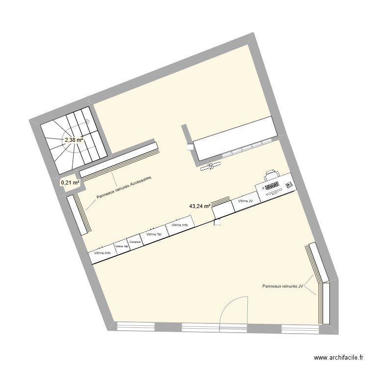 etuves 2025. Plan de 3 pièces et 46 m2
