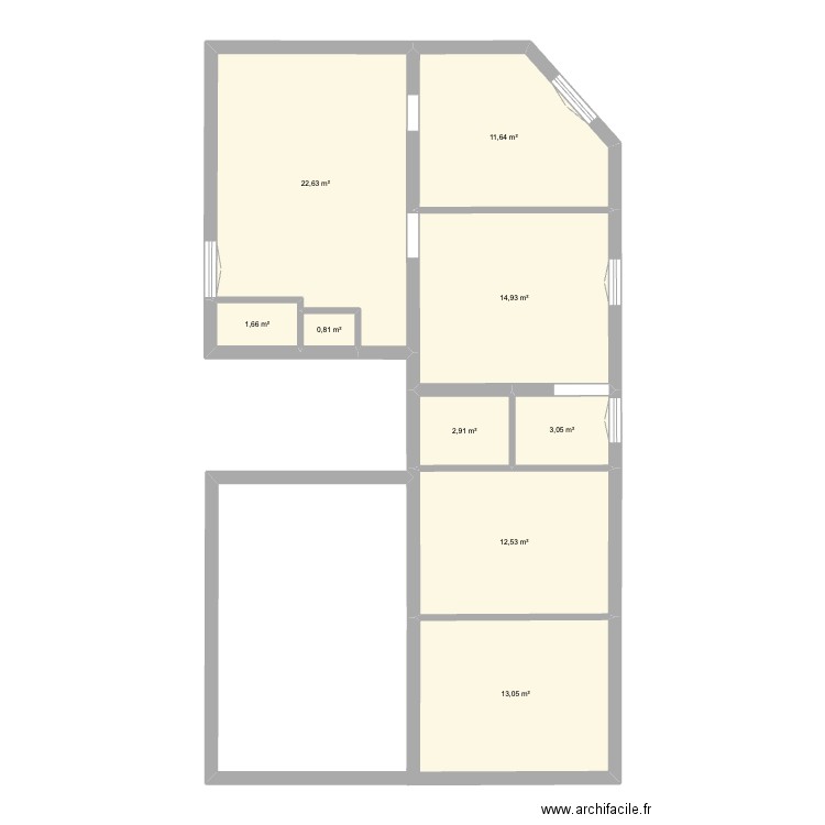 plan brut. Plan de 0 pièce et 0 m2