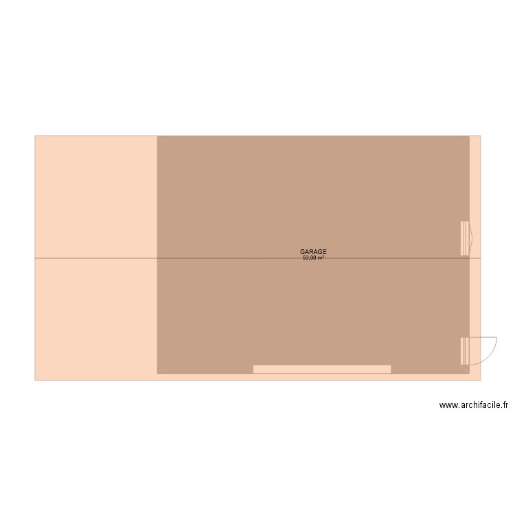 GARAGE TEST. Plan de 1 pièce et 54 m2