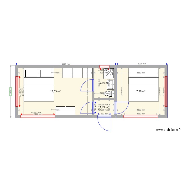  27. Plan de 4 pièces et 24 m2