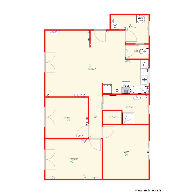 torto. Plan de 0 pièce et 0 m2