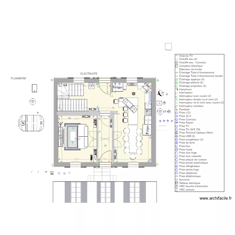 PLOMBERIE REZ DE CHAUSSEE. Plan de 
