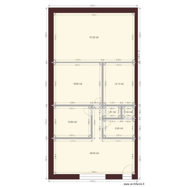 162 bat cour haut gauche . Plan de 0 pièce et 0 m2