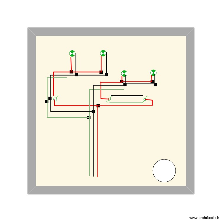 schéma elec inter dble et simple. Plan de 1 pièce et 23 m2