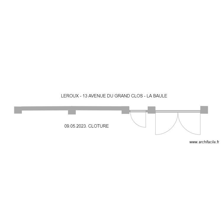 09.05.2023. CLOTURE DE FACADE avec portillon - LEROUX GRAND CLOS. Plan de 0 pièce et 0 m2