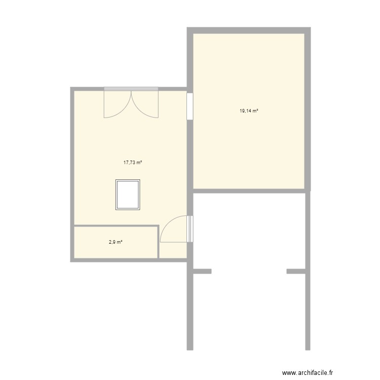 RDC dependance. Plan de 3 pièces et 40 m2