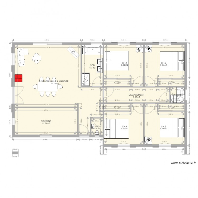 maison 110m2 9. Plan de 0 pièce et 0 m2
