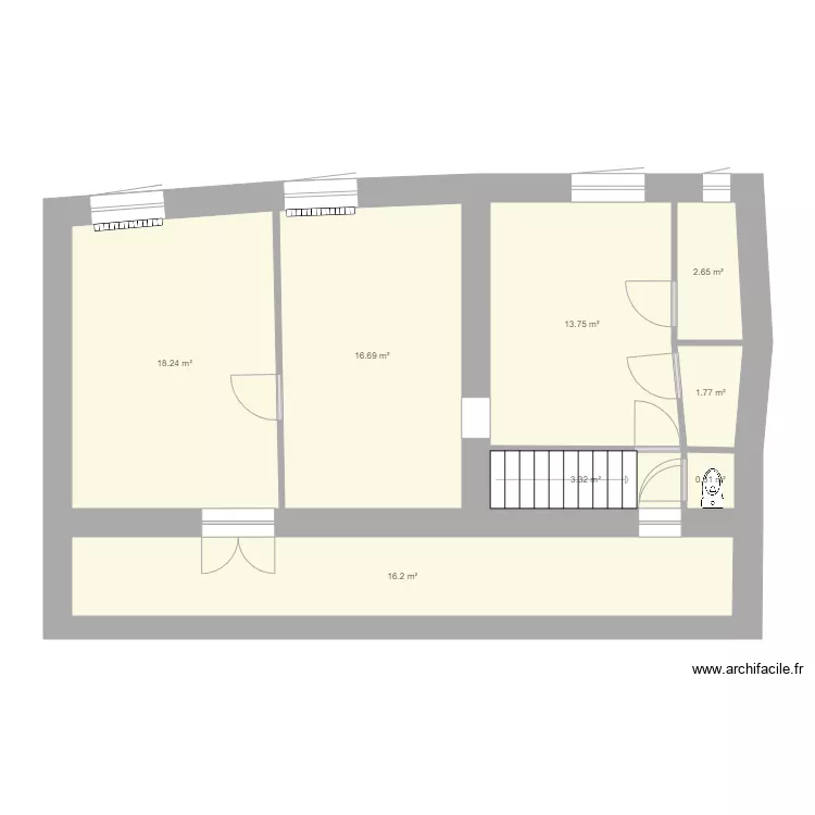 Maison Messimy &eacute;tage 1bis. Plan de 