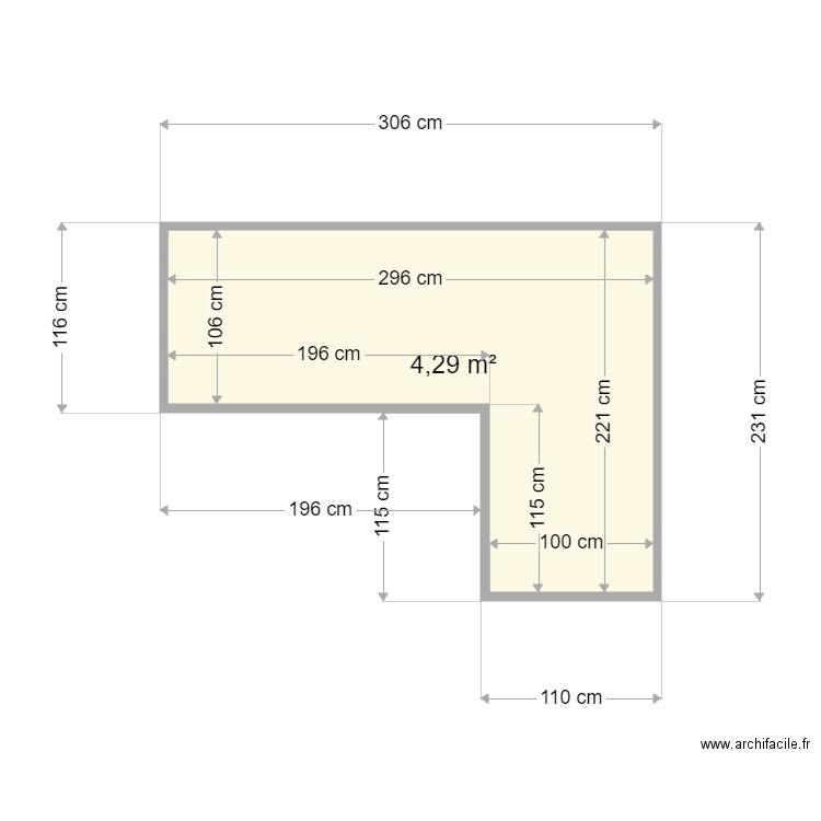 escalier int. Plan de 1 pièce et 4 m2