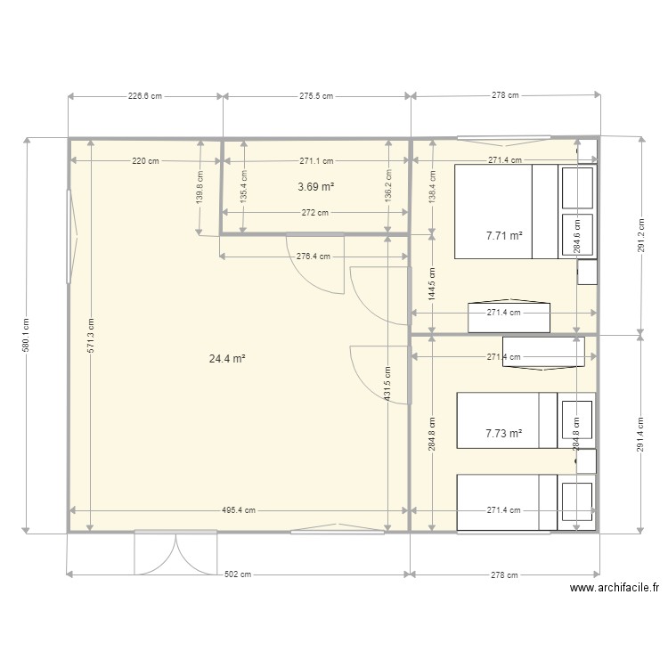 MODELE VENDEE 48M2. Plan de 0 pièce et 0 m2