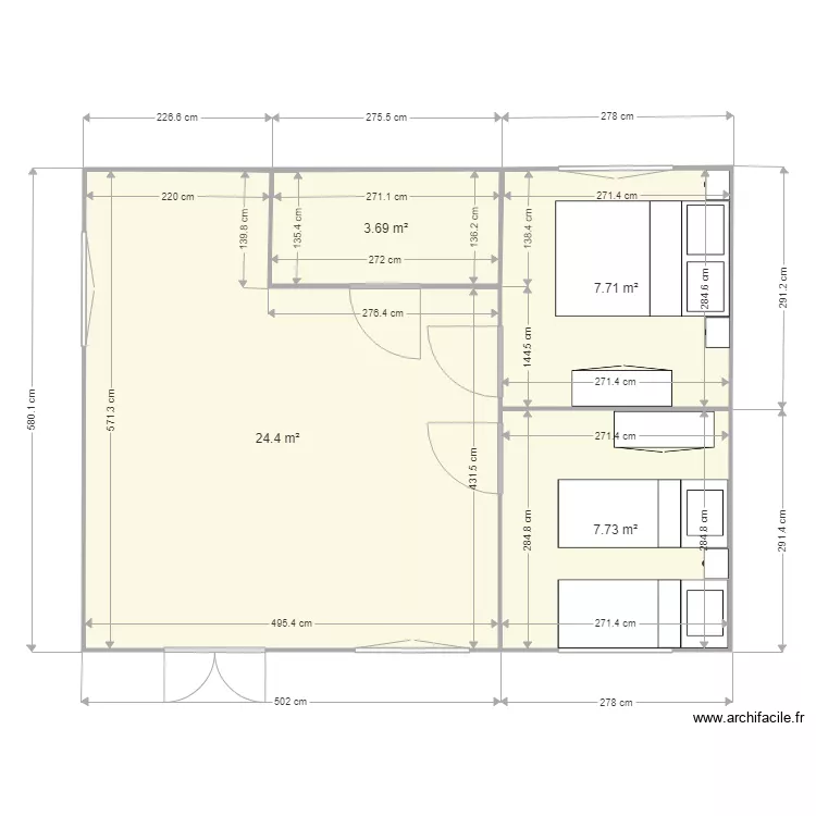 MODELE VENDEE 48M2. Plan de MODELE VENDEE 48M2. Plan de