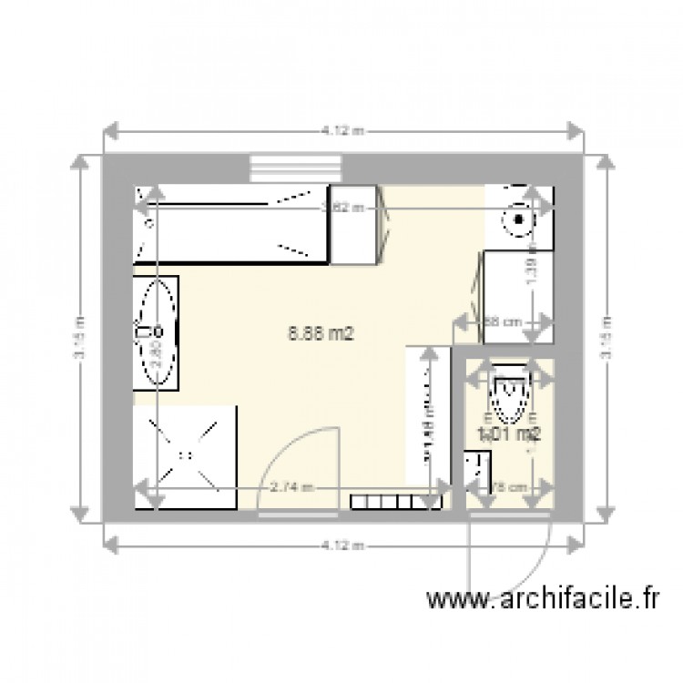 projet SDB avec buanderie version 2. Plan de 0 pièce et 0 m2