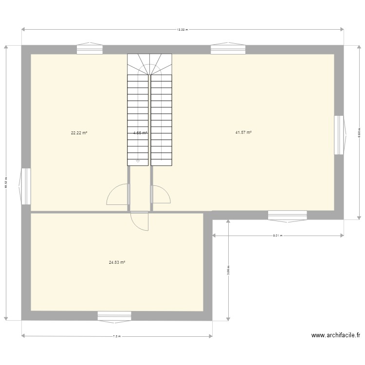 RDC VIADUC AVANT R1. Plan de 4 pièces et 93 m2