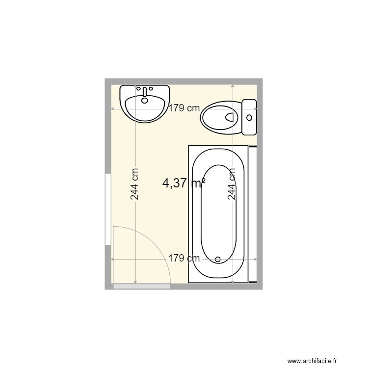 plan avant travaux Turbec. Plan de 1 pièce et 4 m2