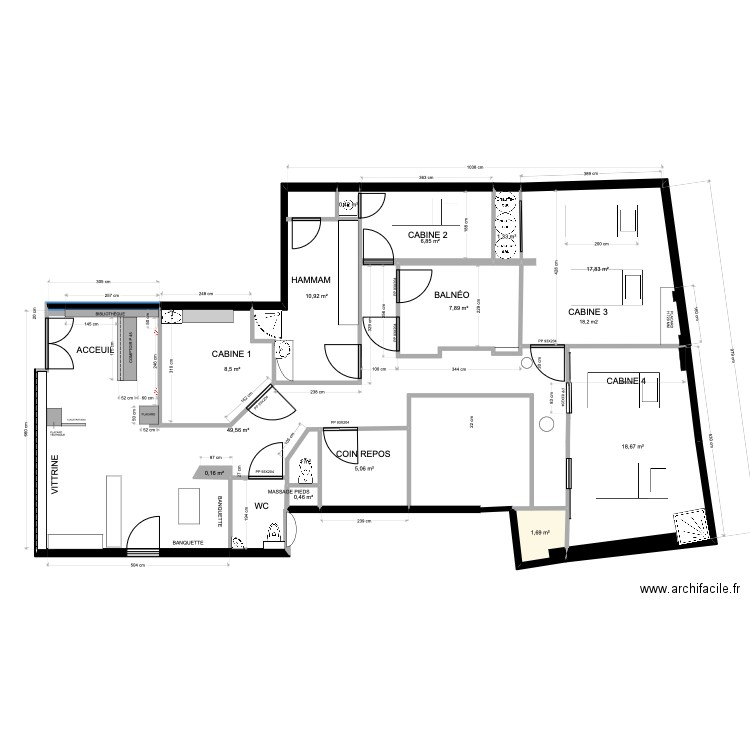 Sabai new . Plan de 14 pièces et 130 m2