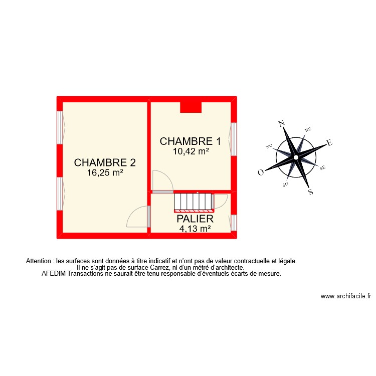 BI 9908 ETAGE 1. Plan de 4 pièces et 31 m2