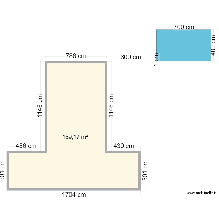 PLAN DE MASSE PISCINE. Plan de 1 pièce et 159 m2