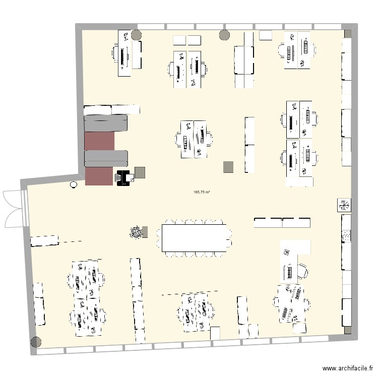 Espace D. Plan de 1 pièce et 166 m2